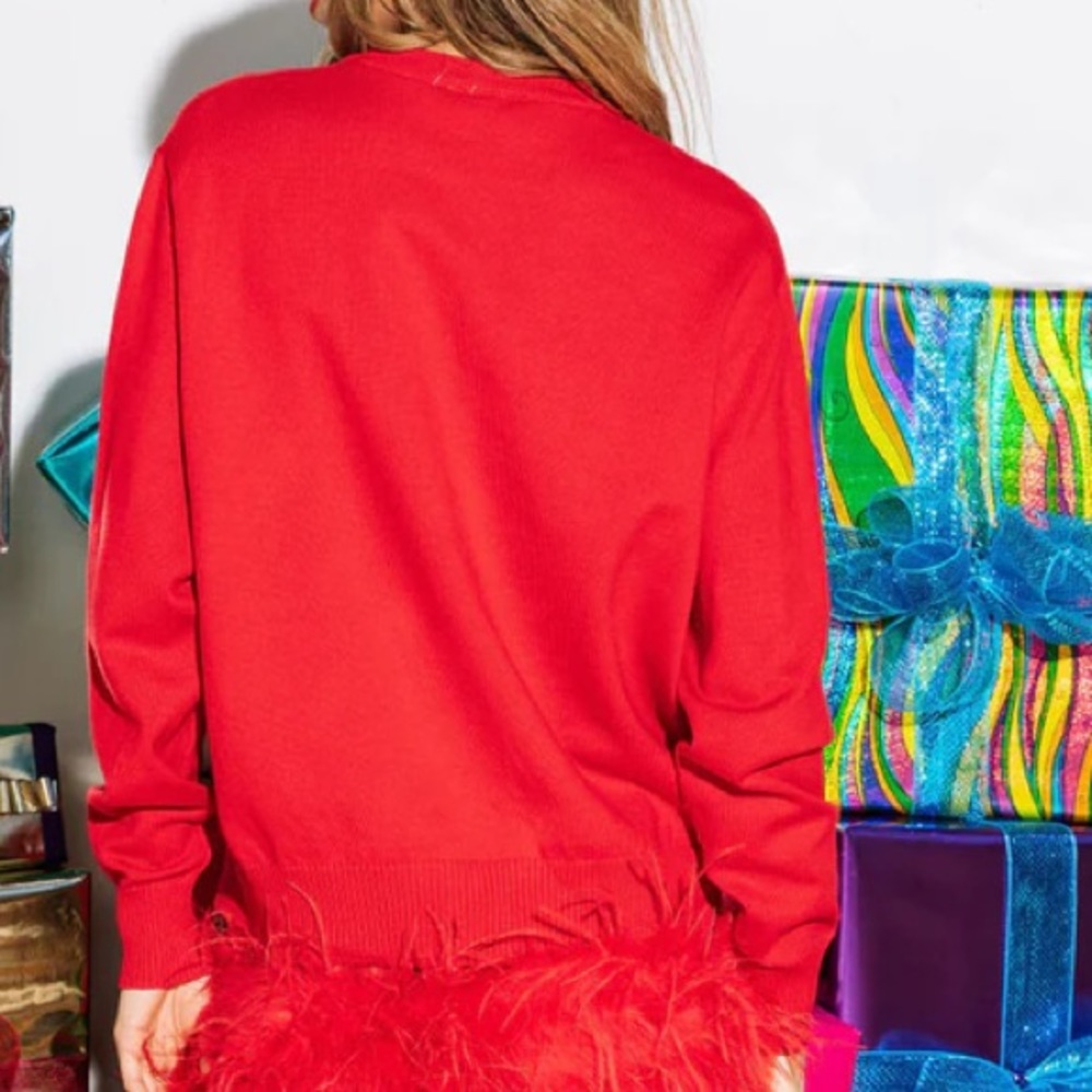 QUEEN OF SPARKLES Red 'Merry Everything' Sweater - Picture 4 of 4
